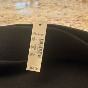 Black ponte knit double slit elastic waist skirt